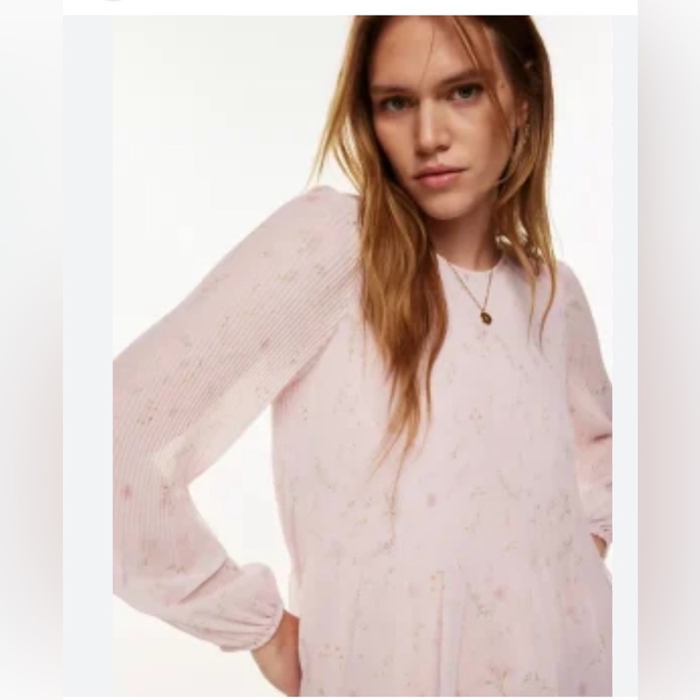 Wilfred Blush Pink Floral Long-Sleeve Spring Blouse